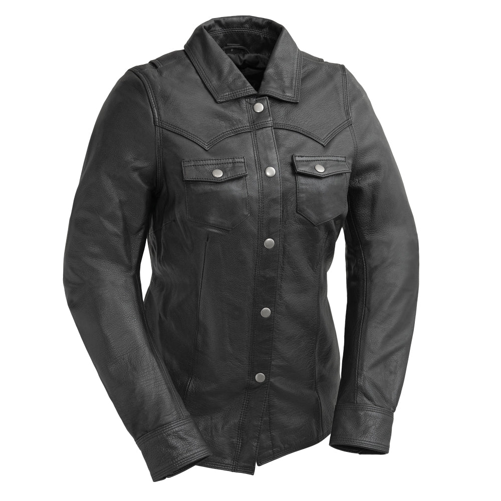Onyx Women's Leather Motorcycle Shirt Women's Shirt First Manufacturing Company XS  