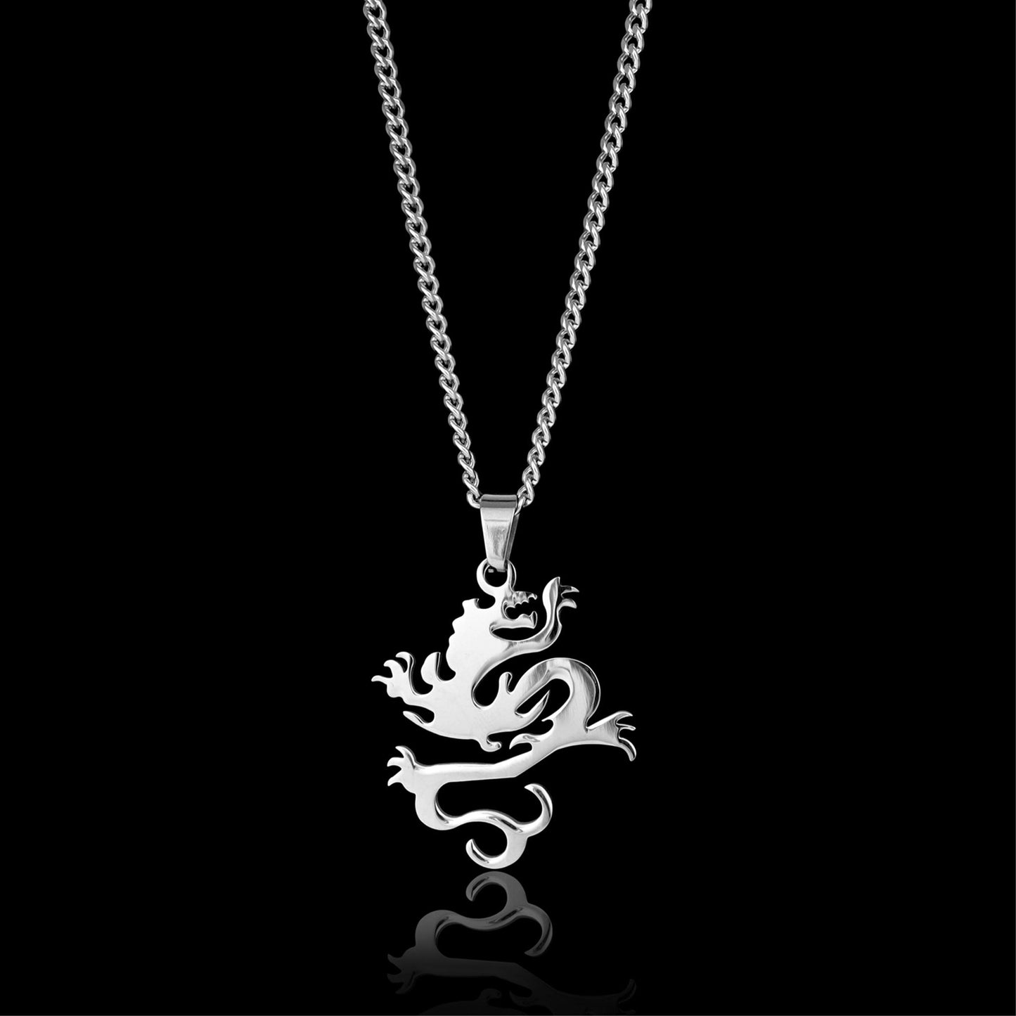 Stainless Steel Dragon Curb Chain Necklace