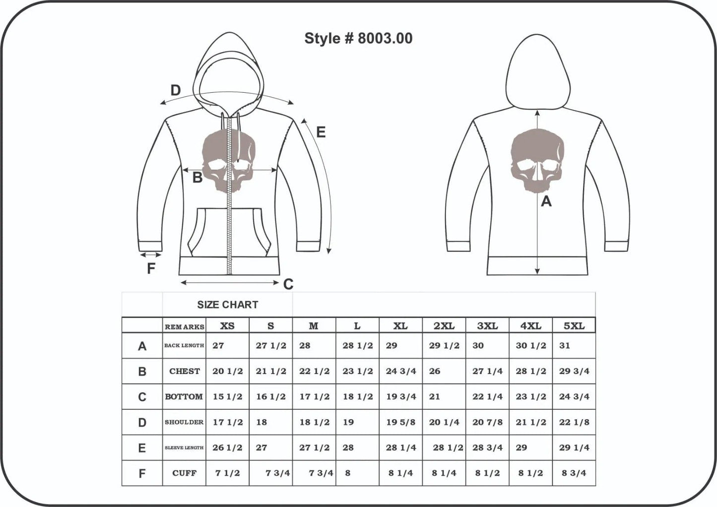 Skull - Men's Reflective Skull Riding Hoodie Zip Up Sweatshirt