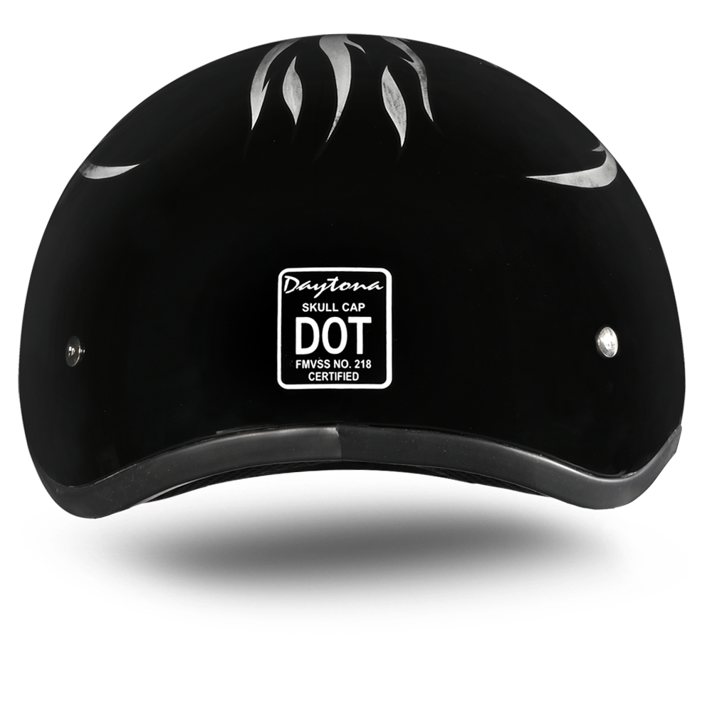 Daytona Motorcycle Half Face Helmet - Skull Cap Graphics - Ignite Grey Daytona Motorcycle Half Face Helmet - Skull Cap Graphics - Ignite Grey