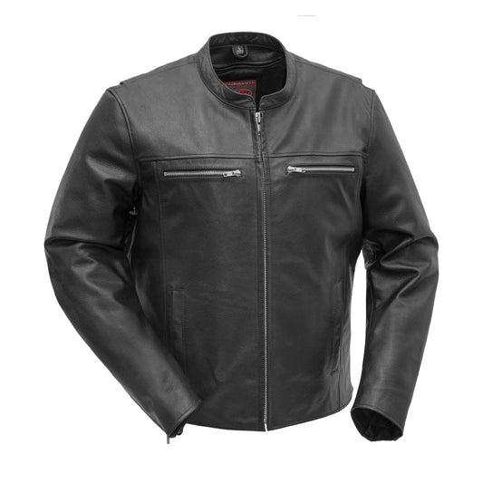 Rocky Men's Motorcycle Leather Jacket Men's Leather Jacket First Manufacturing Company Black S 