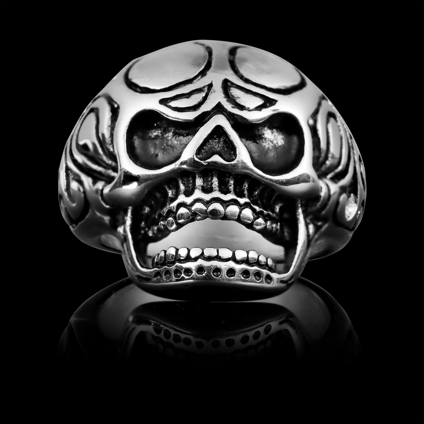 Polished Skull Stainless Steel Unisex Ring