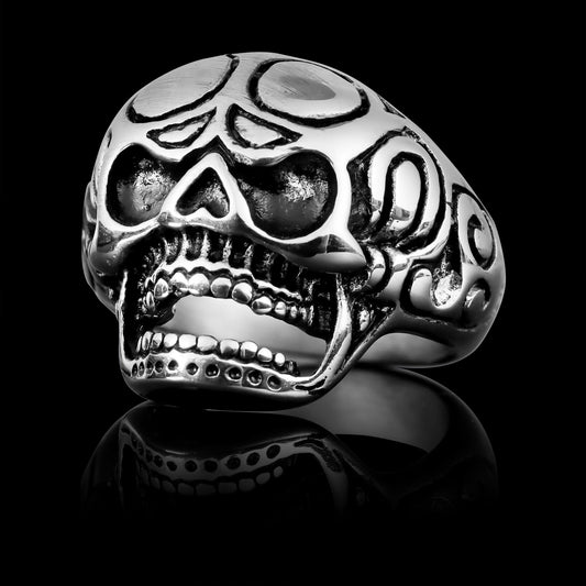 Polished Skull Stainless Steel Unisex Ring