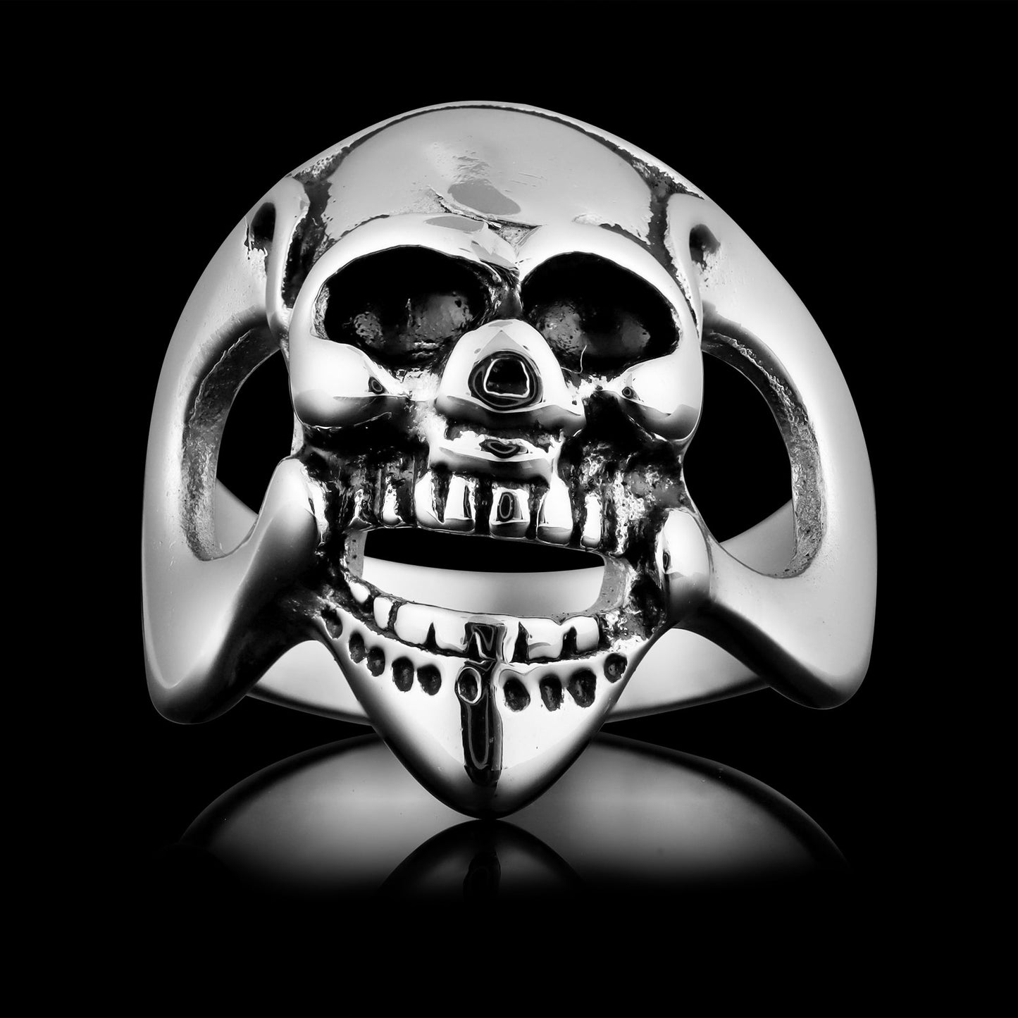 Stainless Steel Polished Skull Unisex Ring
