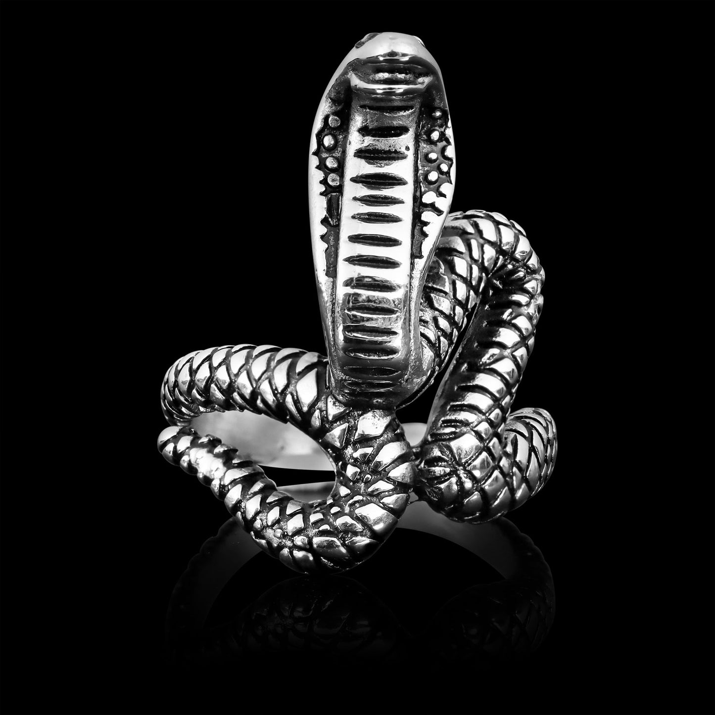 Stainless Steel Polished Cobra Unisex Ring