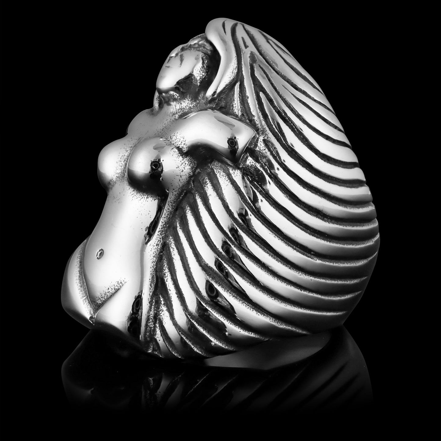 Stainless Steel Nude Goddess Ring