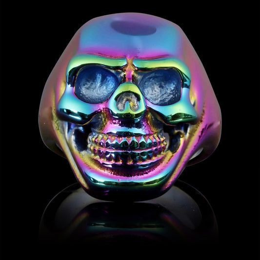 Stainless Steel Rainbow Skull Ring