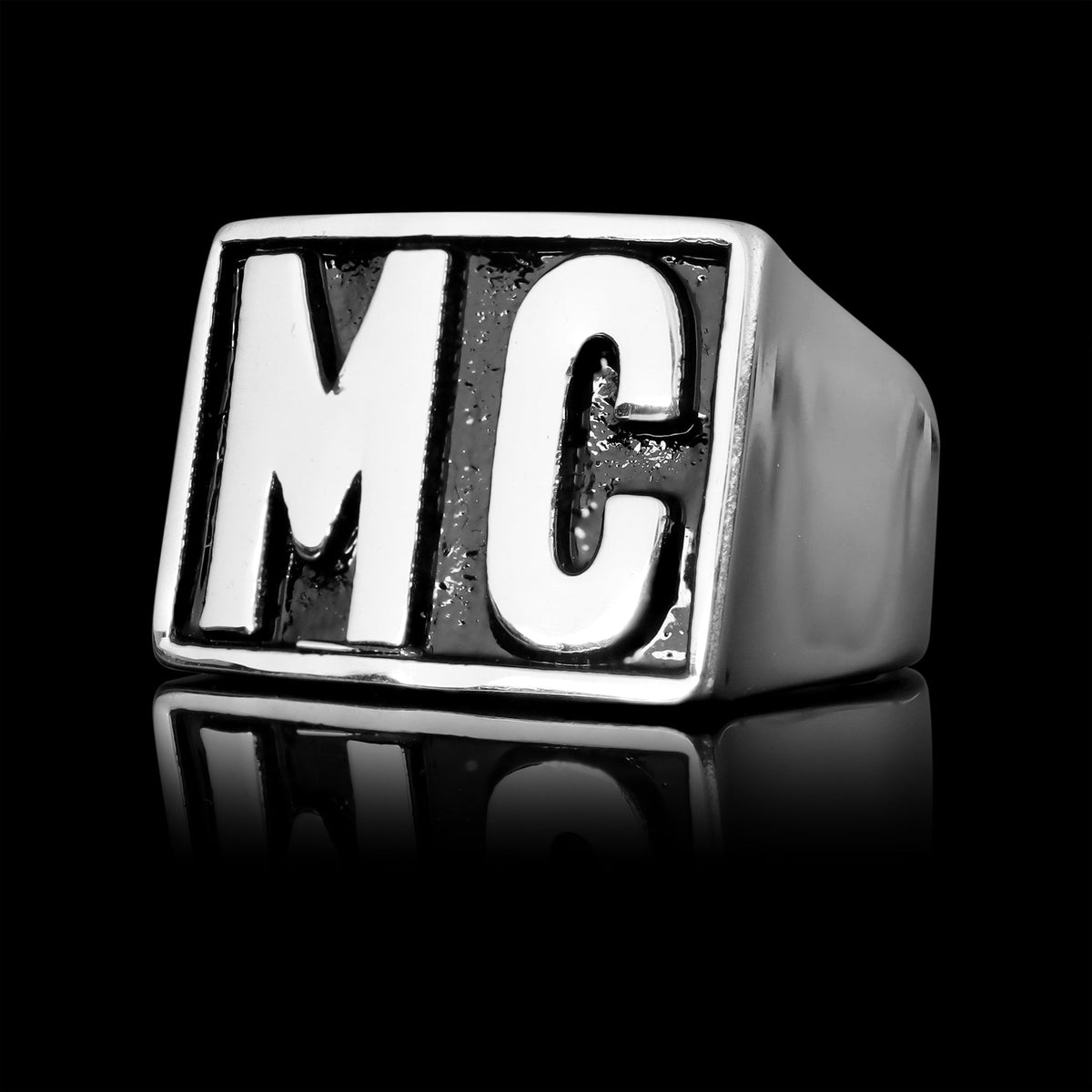 Mcc Silver Rings Stainless Steel Motorcycle Club MC Insignia Signet Ring – Extreme Biker ...