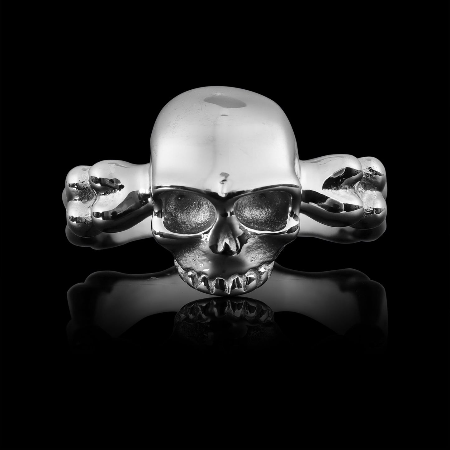 Stainless Steel Skull And Bones Unisex Ring