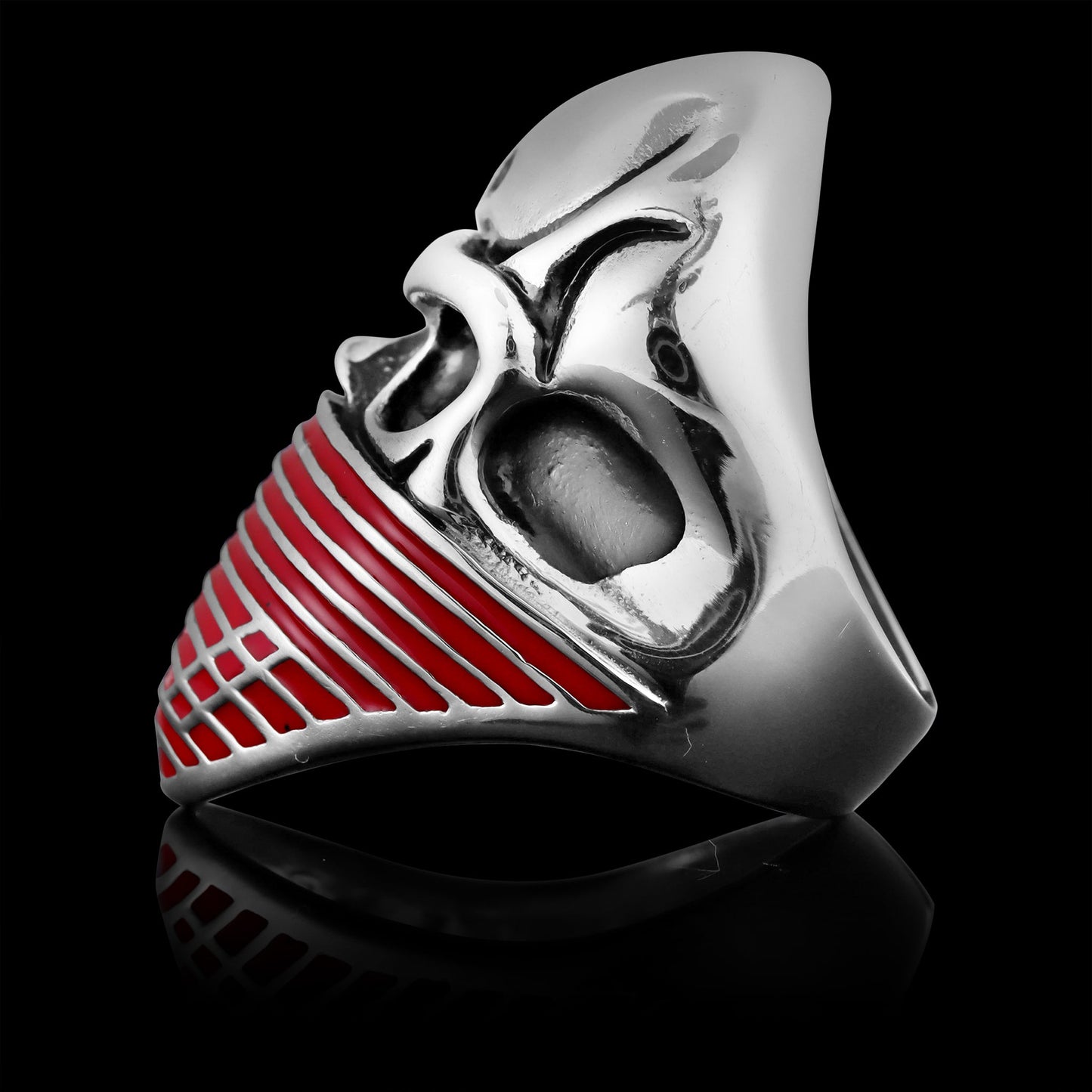 Stainless Steel USA Freedom Rider Skull Ring