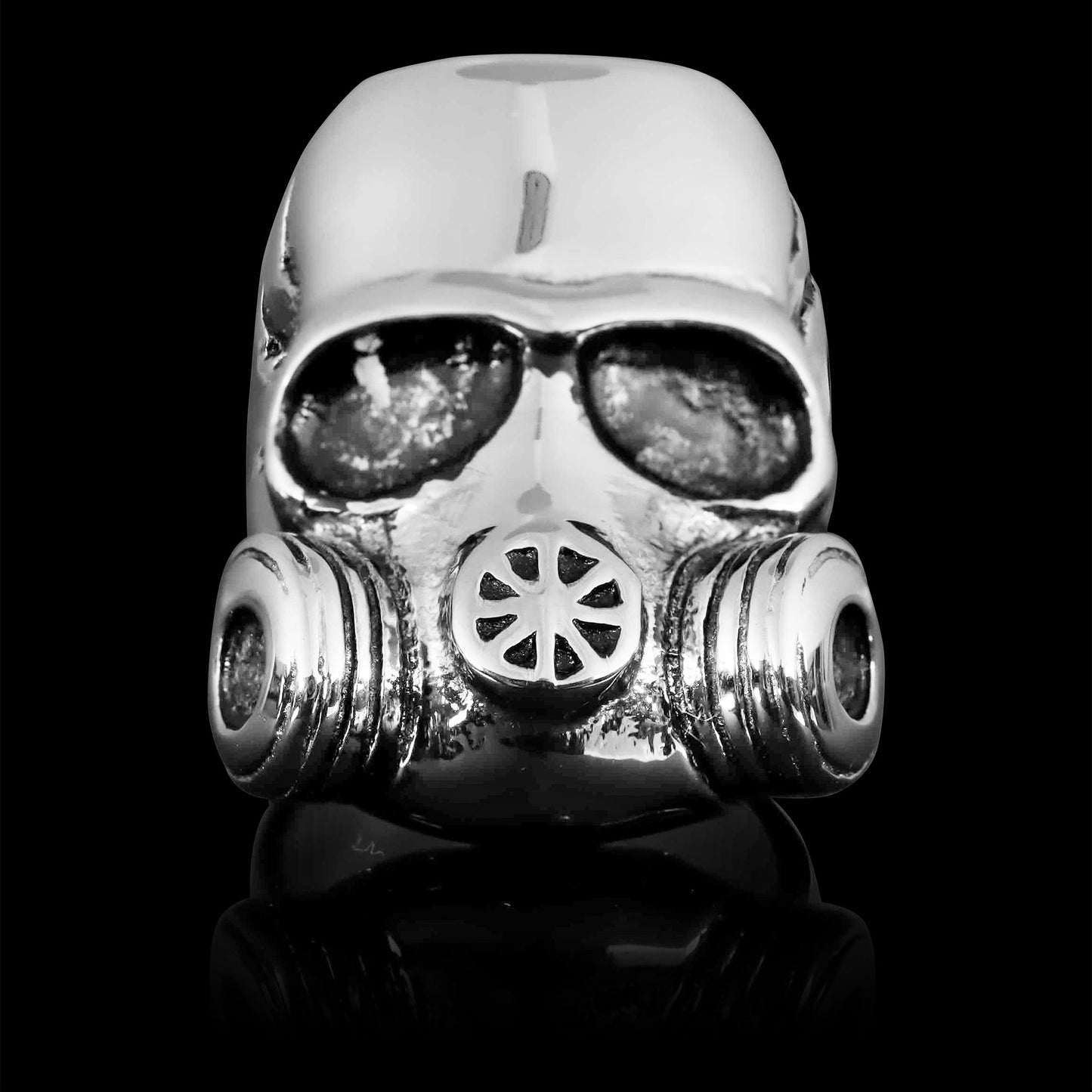 Stainless Steel Gas Mask Skull Ring