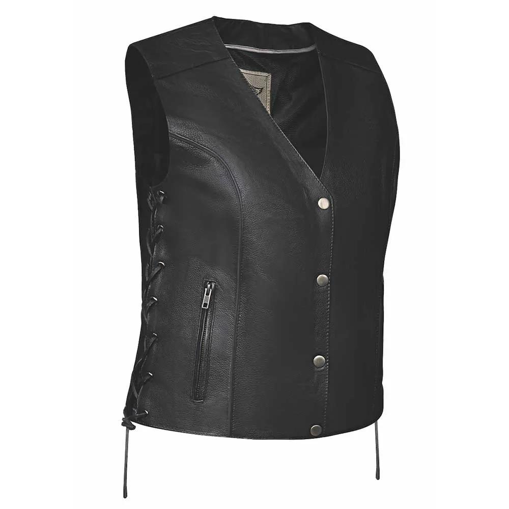 Shirly - Ladies Reflective Wing Leather Vest