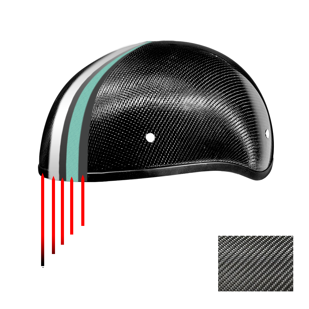 D.O.T. Daytona Skull Cap- Grey Carbon Fiber L
