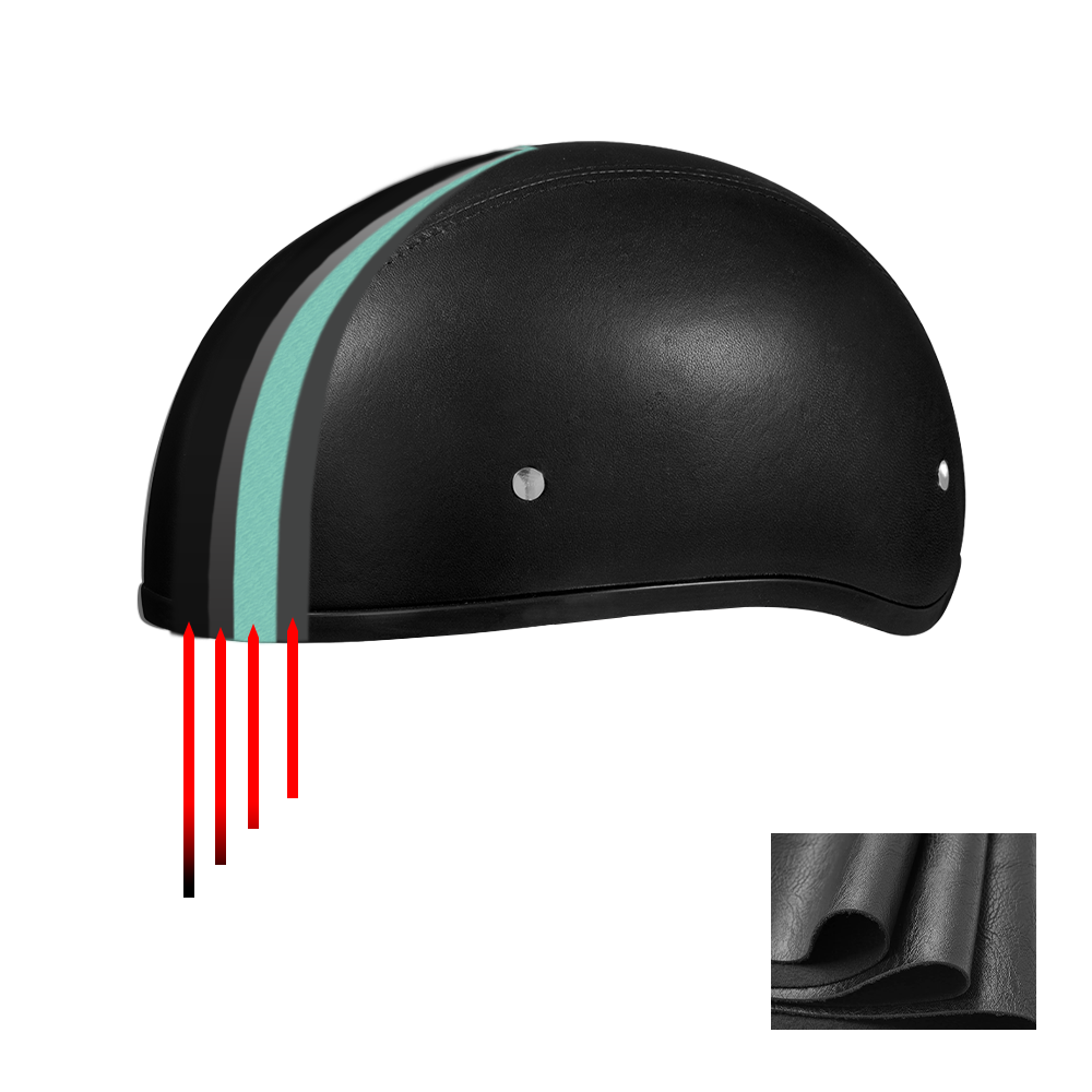 daytona dot skull cap leather motorcycle helmet Thunder Half Face approved helmet D.O.T. Daytona Skull Cap- Leather