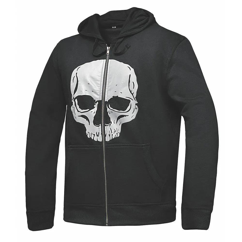 Skull - Men's Reflective Skull Riding Hoodie Zip Up Sweatshirt