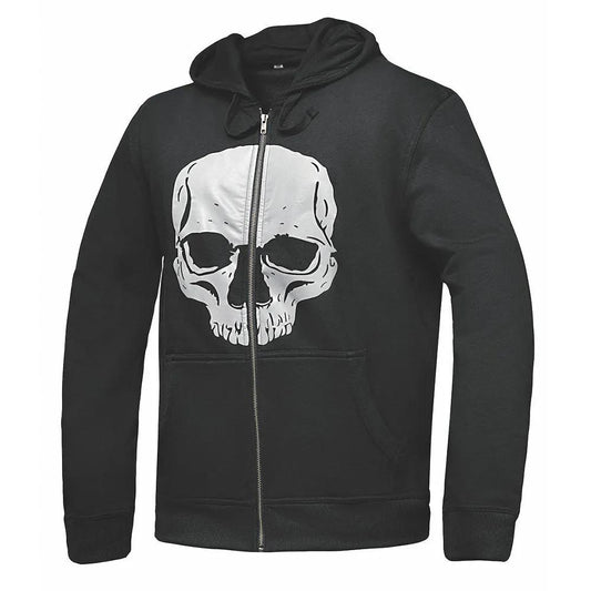 Skull - Men's Reflective Skull Riding Hoodie Zip Up Sweatshirt