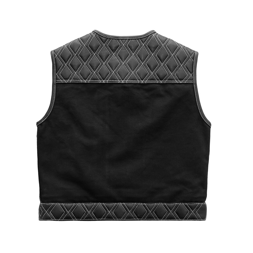Stinger - Men's Club Style Leather/Canvas Vest (Limited Edition) Factory Customs First Manufacturing Company   