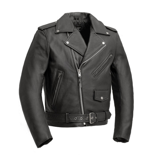 Superstar Men's Motorcycle Leather Jacket Men's MC Jacket First Manufacturing Company Black XXS 