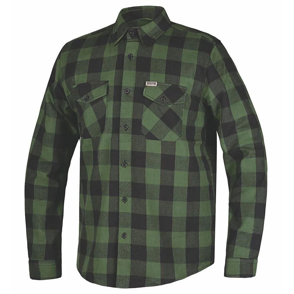 TW205.11 - MENS BLACK AND GREEN FLANNEL SHIRT