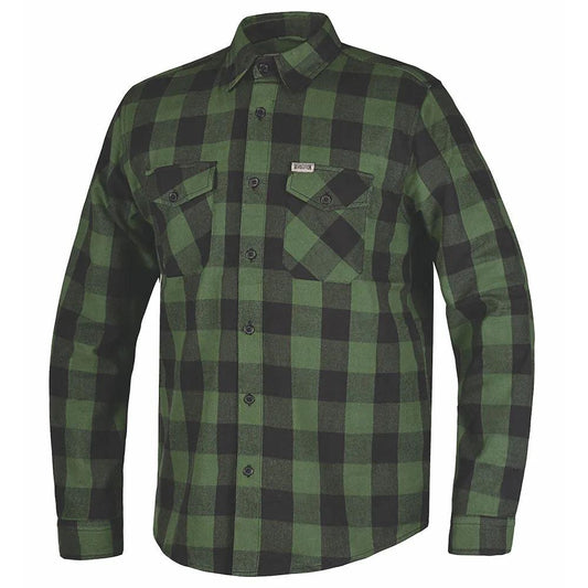 TW205.11 - MENS BLACK AND GREEN FLANNEL SHIRT