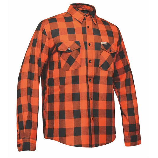TW205.16 - Mens Black and Orange Flannel Shirt