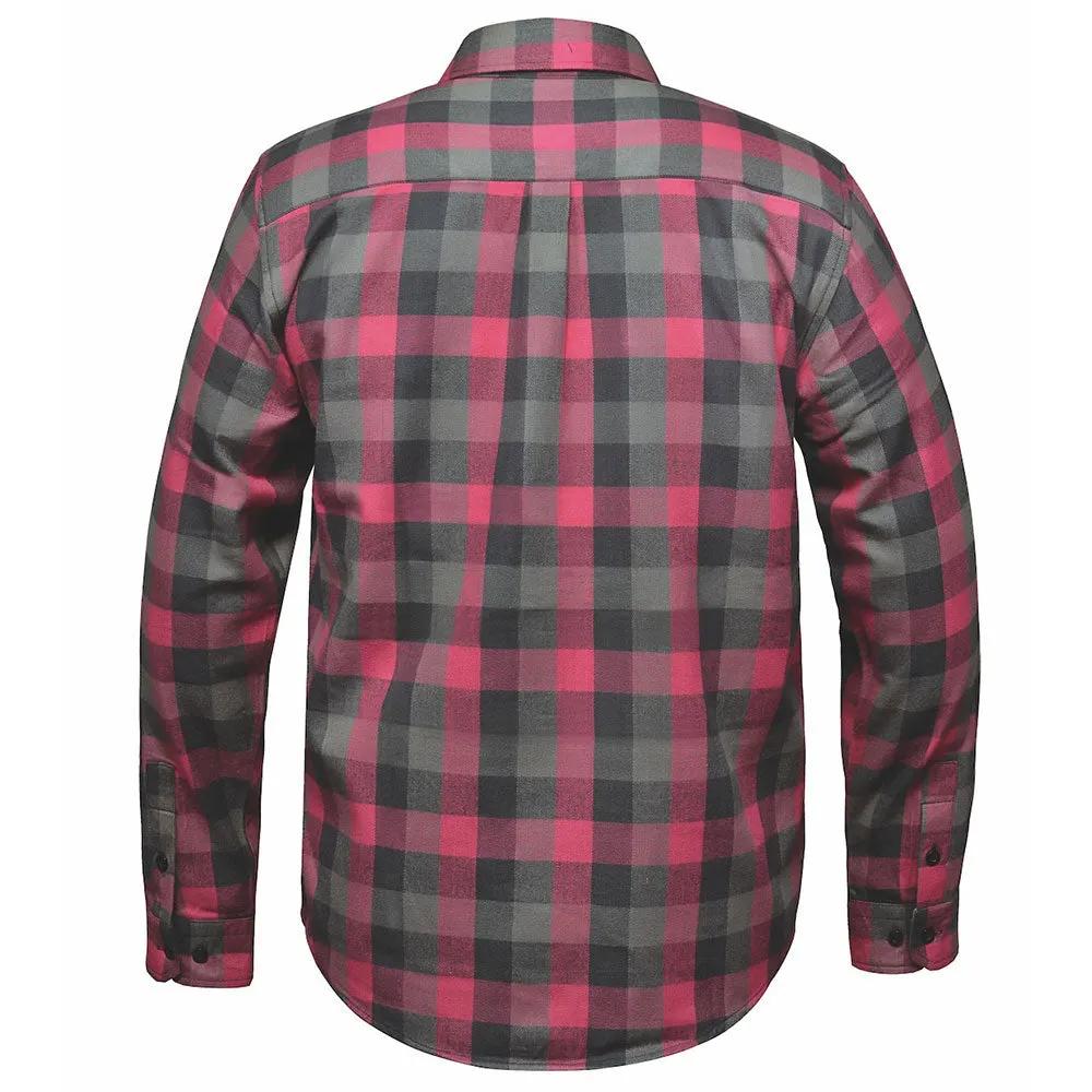 TW210.00 - MENS GRAY & PINK FLANNEL SHIRT