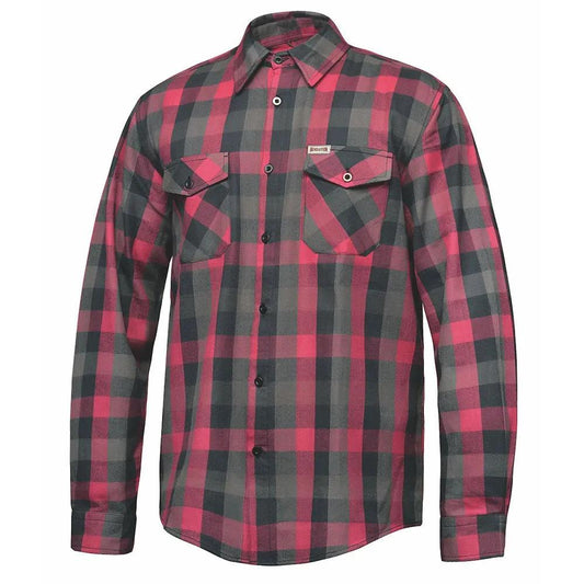 TW210.00 - MENS GRAY & PINK FLANNEL SHIRT