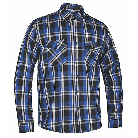 TW216.00 - MENS BLACK AND BLUE FLANNEL SHIRT