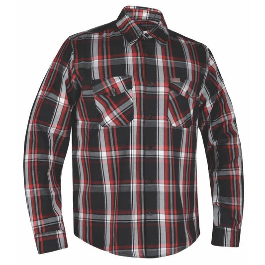 TW218.00 - MENS BLACK AND RED FLANNEL SHIRT
