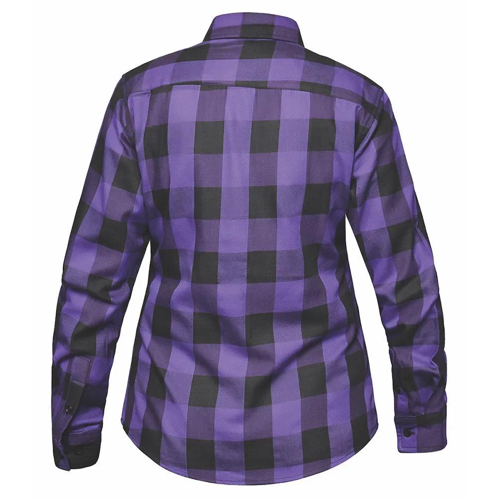 Ladies Black and Purple Flannel Shirt