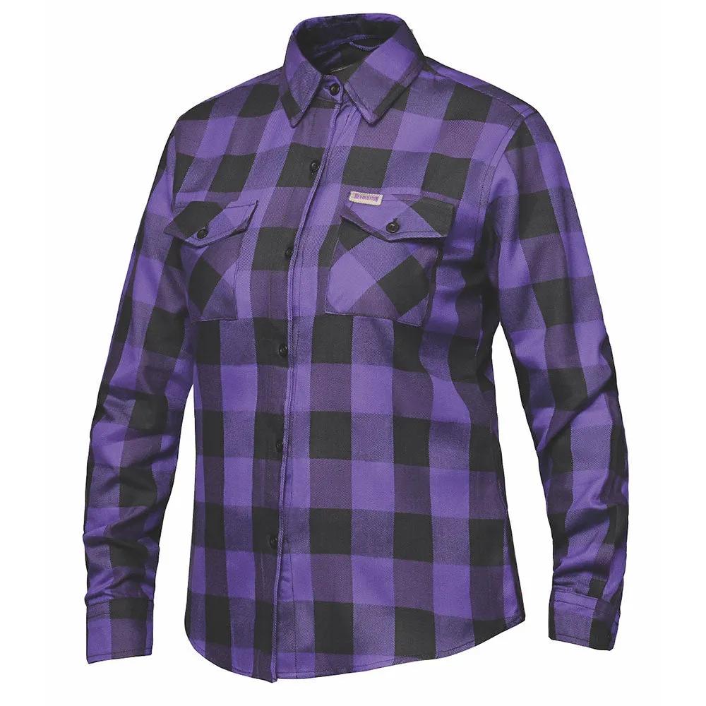 Ladies Black and Purple Flannel Shirt