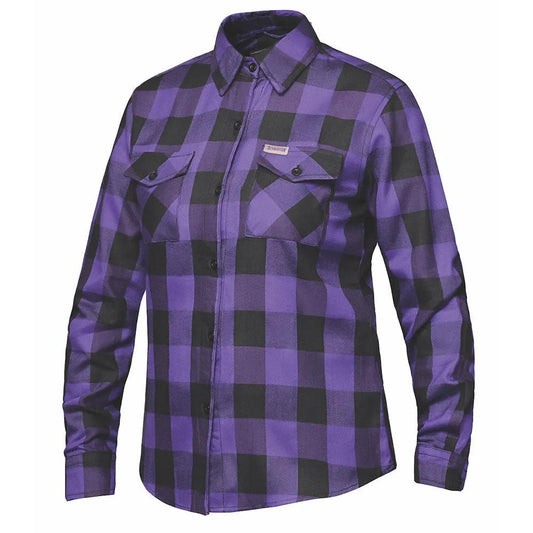 Ladies Black and Purple Flannel Shirt