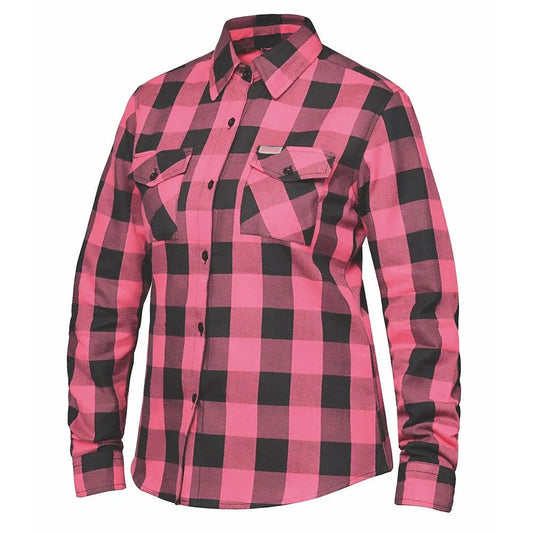 Ladies Black and Pink Flannel Shirt