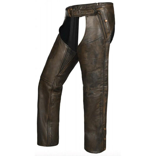 Tarmac - Unisex Premium Leather 4-Pocket Chaps with Spandex
