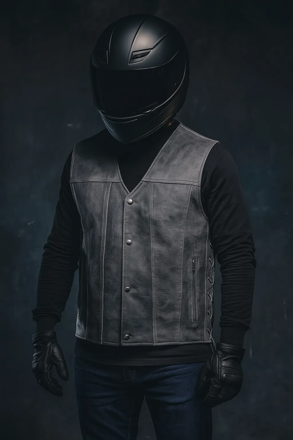 Tombstone - Mens Gray Leather Vest