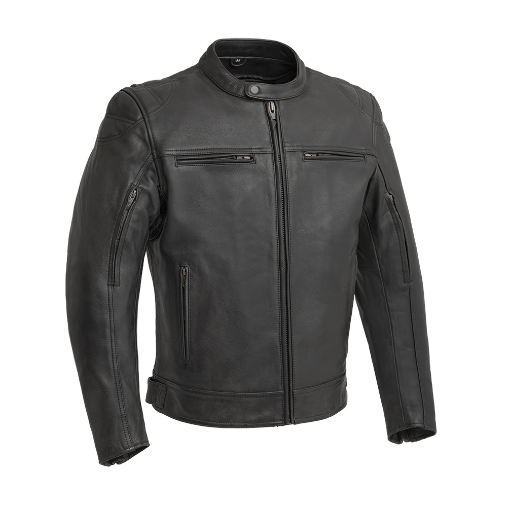 Top Performer Men's Motorcycle Leather Jacket Men's Leather Jacket First Manufacturing Company S Black 