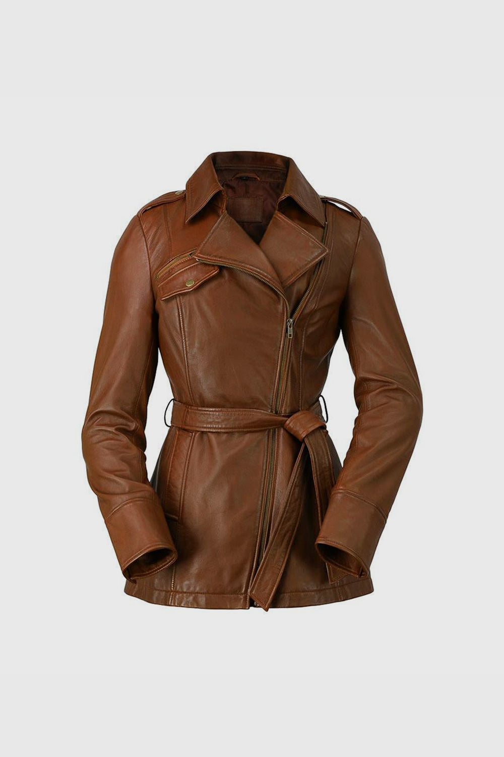 Traci Womens Leather Jacket Dark Cognac Women's Leather Jacket Whet Blu NYC XS DARK COGNAC 
