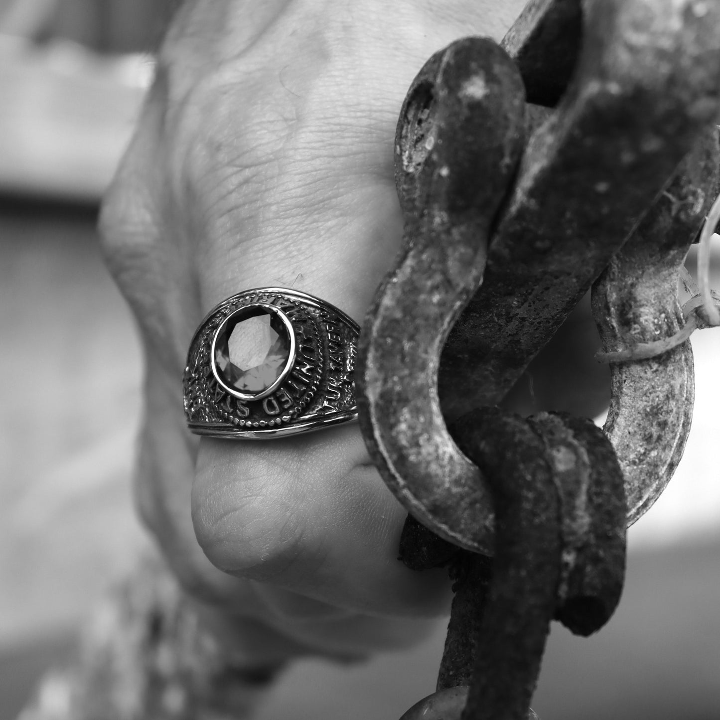 United States Military Red Stone Marine Corp Ring