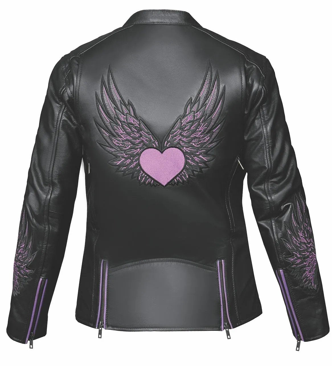 Lita - Ladies Purple Wing Leather Jacket