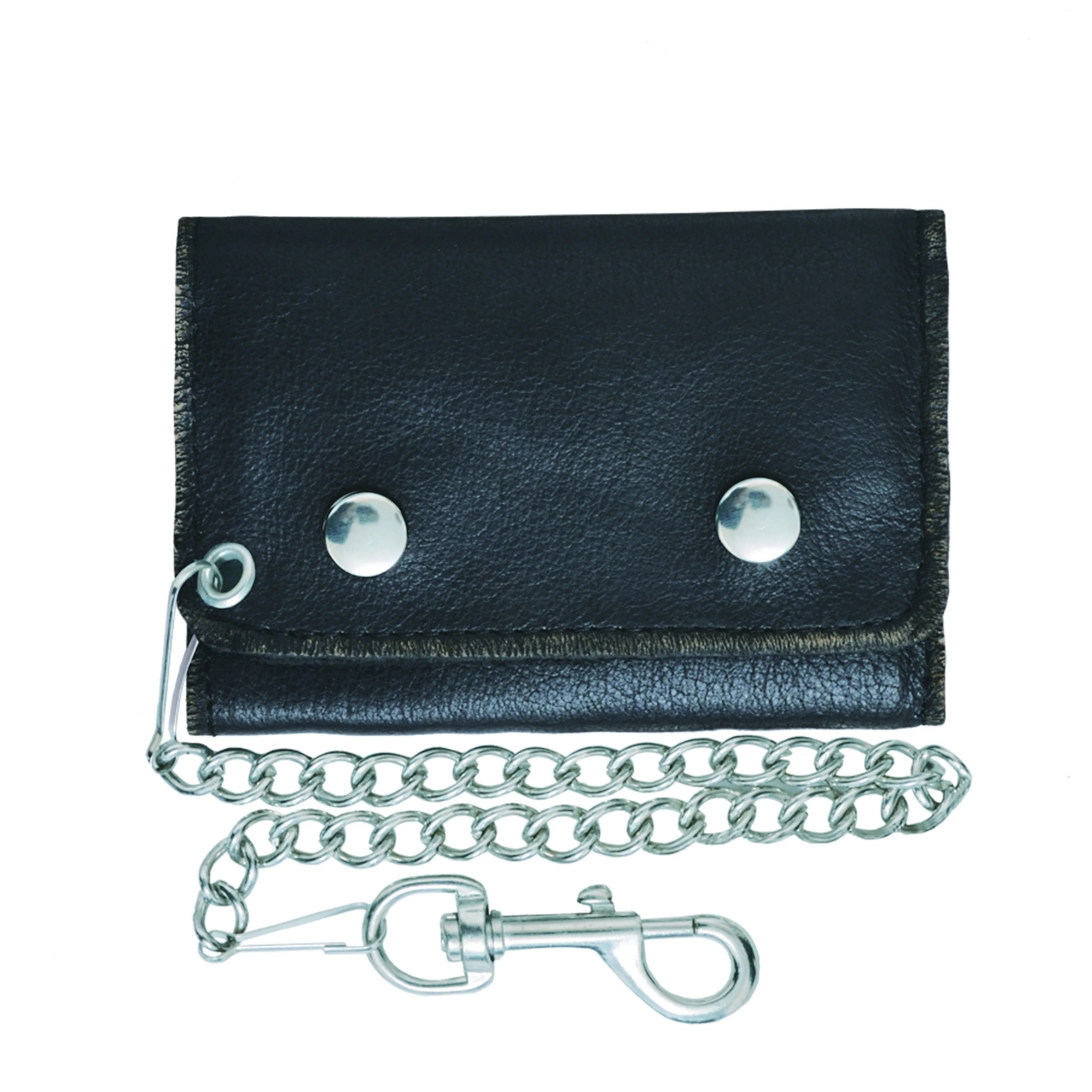 Small Brown Trifold Leather Biker Chain Wallet – Extreme Biker Leather
