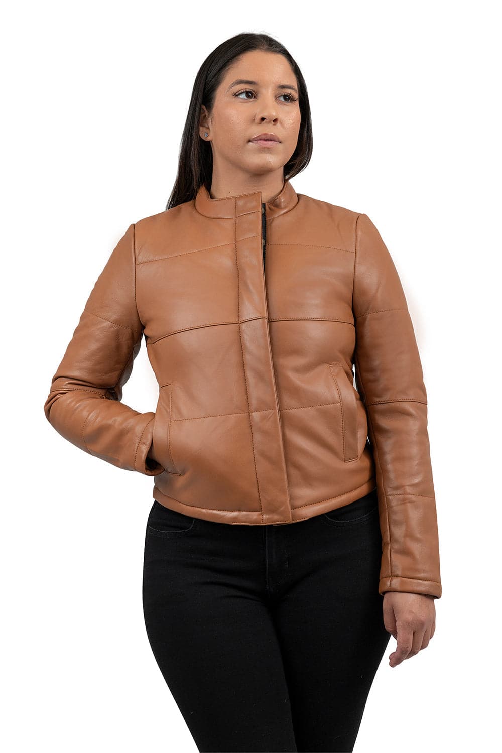 Melysa Leather Jacket Women's Leather Jacket Whet Blu NYC Cognac XS 