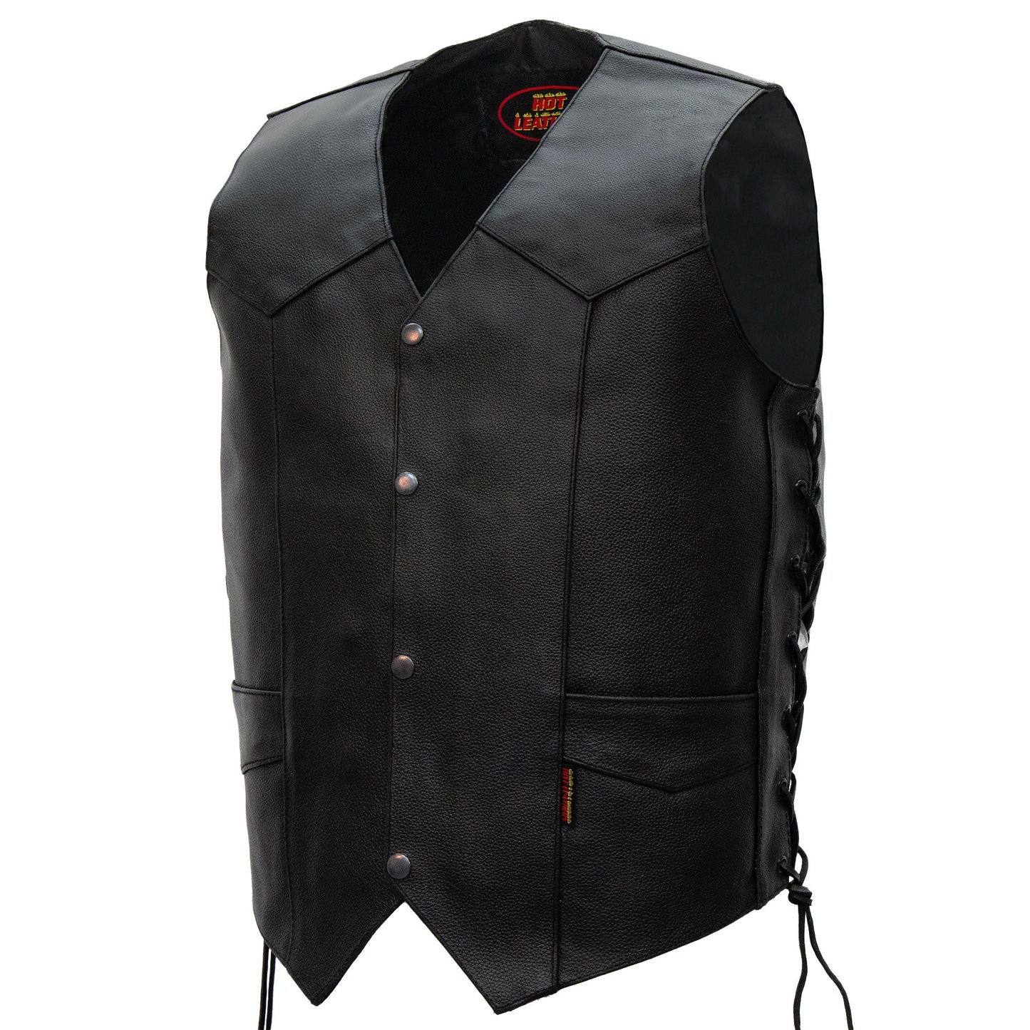 Hot Leathers VSM1022 Men's Motorcycle Black 'Conceal and Carry' Leather Biker Vest