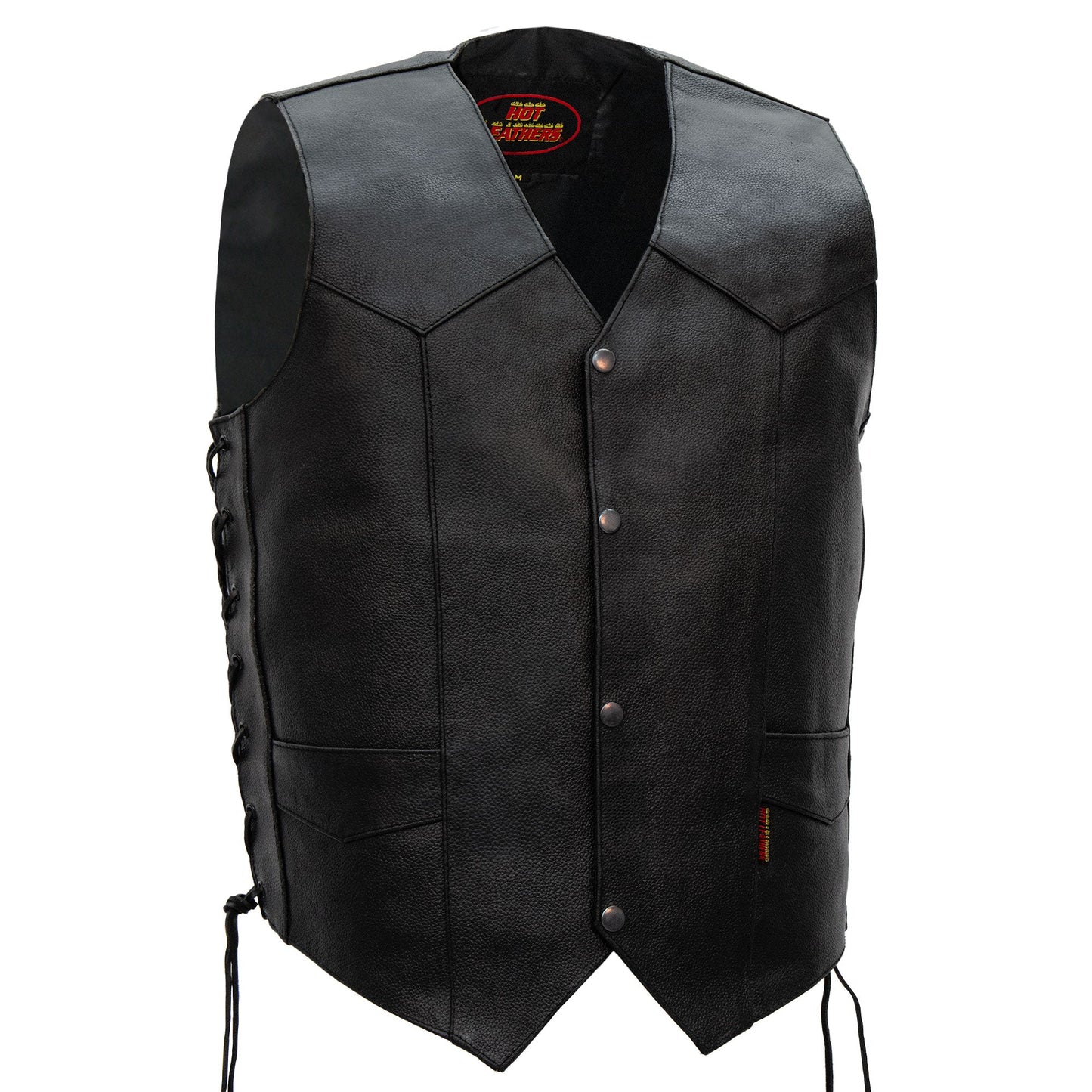 Hot Leathers VSM1022 Men's Motorcycle Black 'Conceal and Carry' Leather Biker Vest