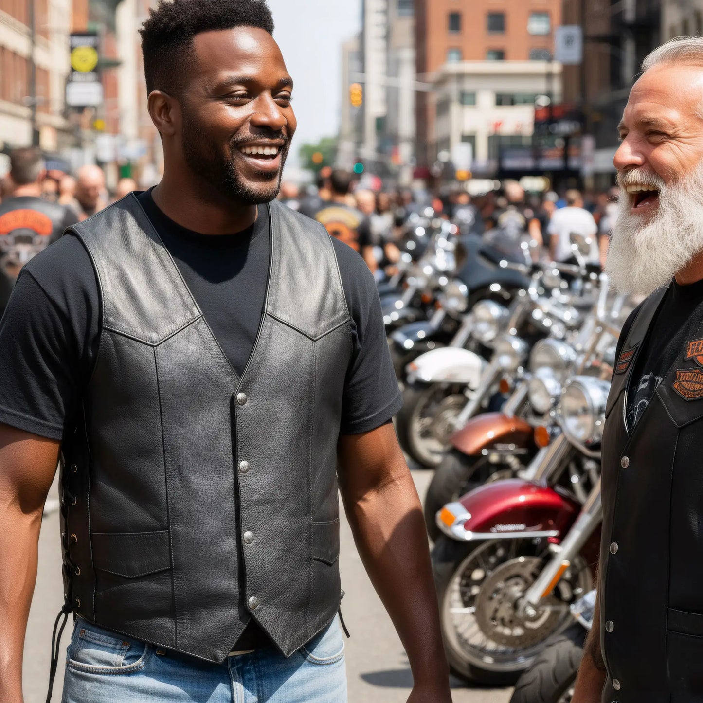 Hot Leathers VSM1022 Men's Motorcycle Black 'Conceal and Carry' Leather Biker Vest