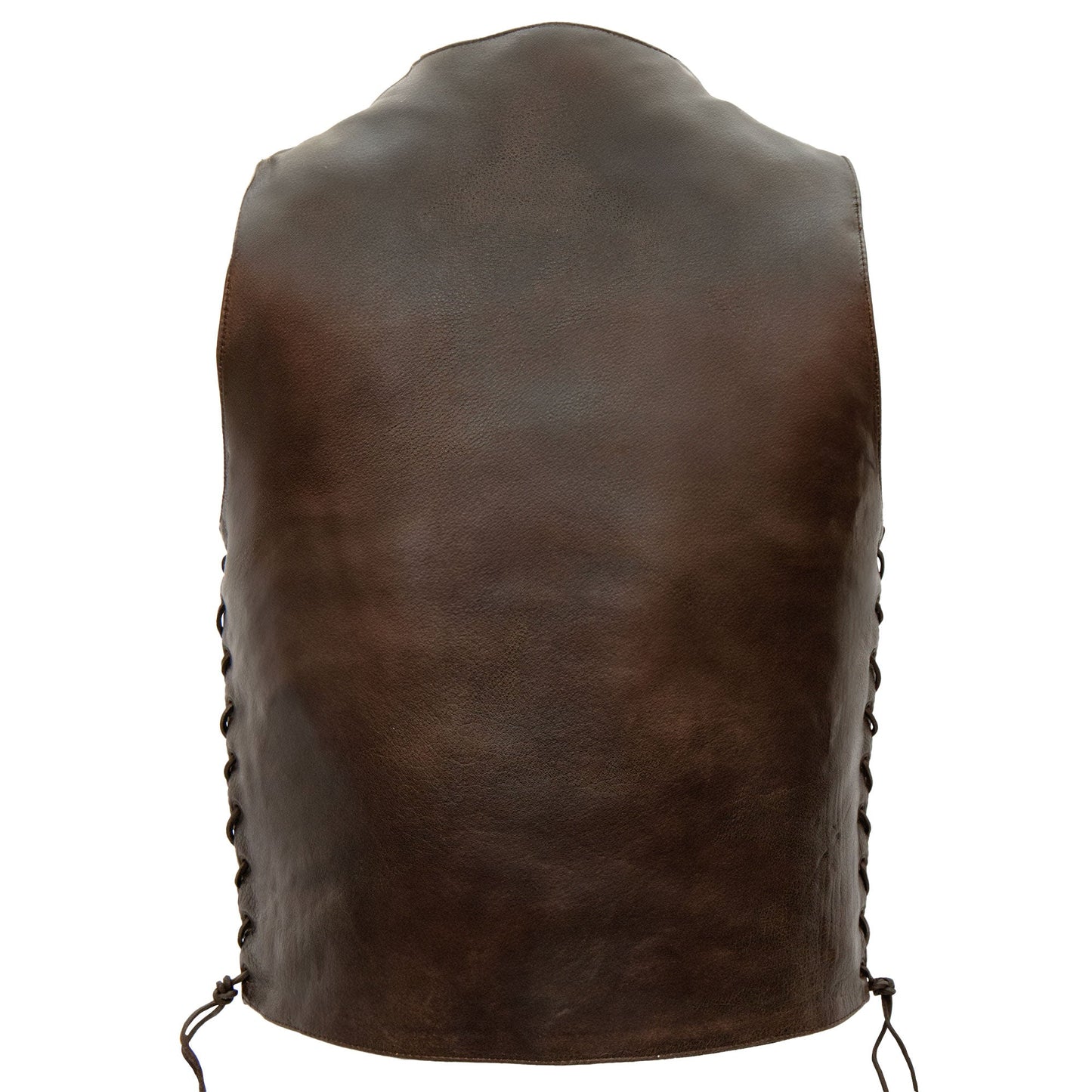 Hot Leathers VSM1029 Men's Distressed Brown Motorcycle 10 Pocket 'Conceal and Carry' Leather Biker Vest