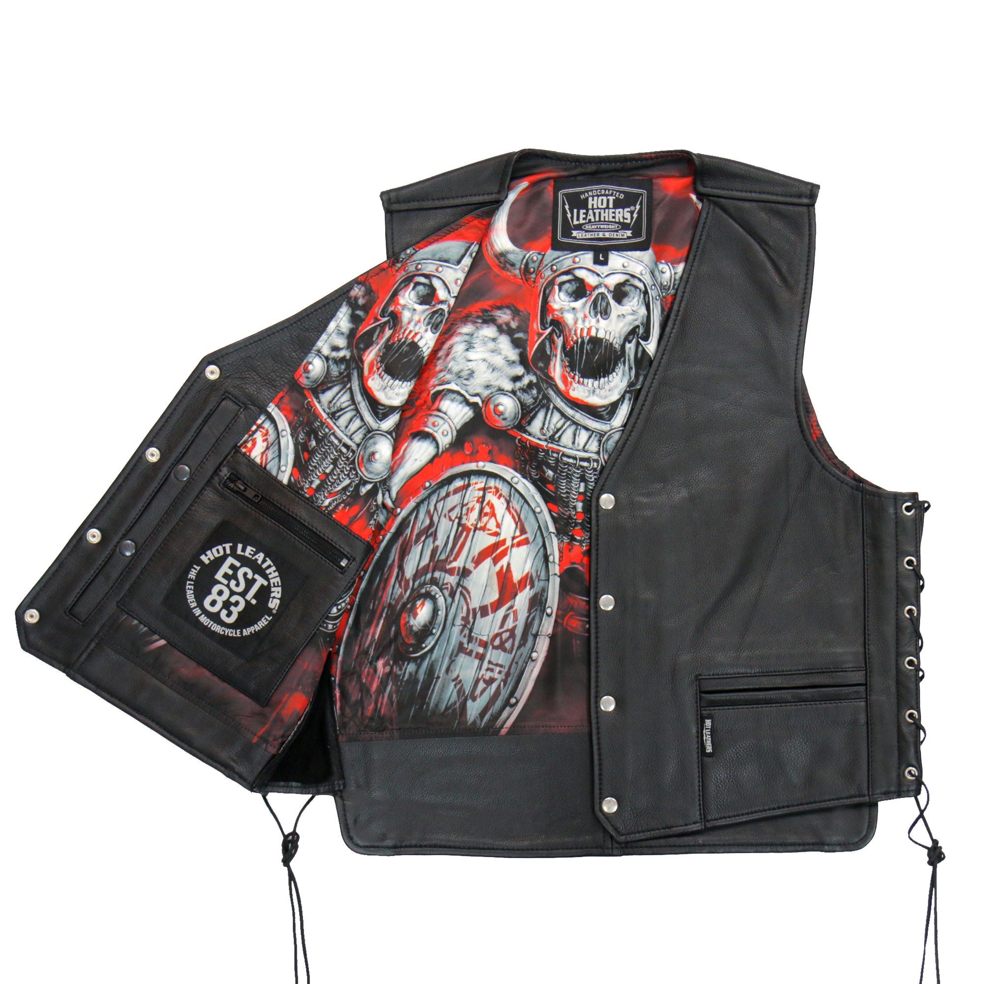 Hot Leathers VSM1064 Men's Black 'Viking Warrior' Motorcycle style
