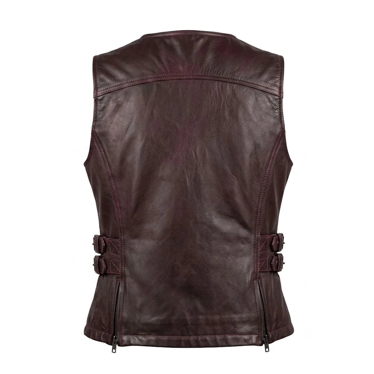 Betty - Women's Purple Lambskin Leather Motorcycle Vest