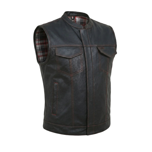 Badlands - Men's Club Style Leather Motorcycle Vest