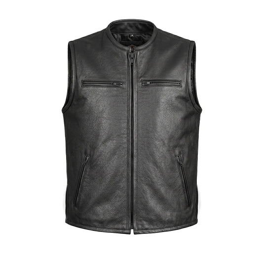 Blackout - Men's Motorcycle Leather Vest