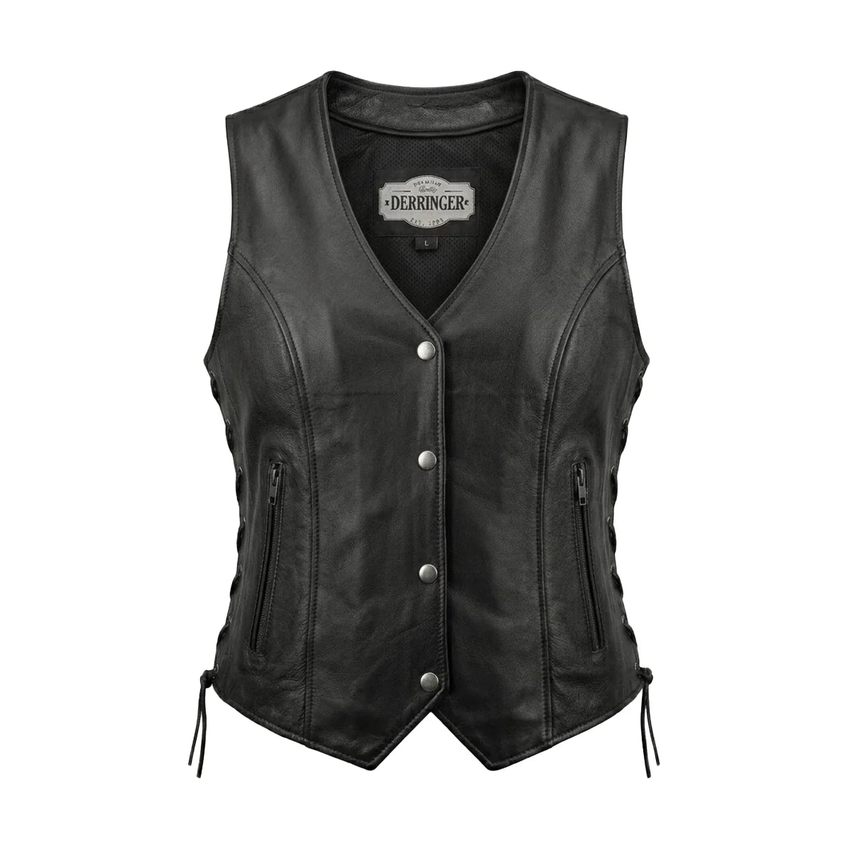 Beth - Women's Premium Lambskin Leather Motorcycle Vest